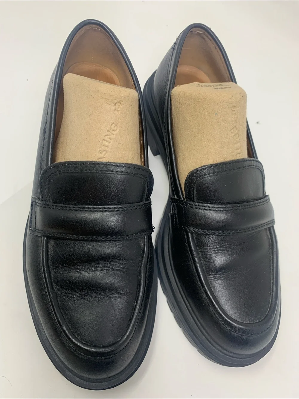 Madewell Black Leather Penny Loafers size 6